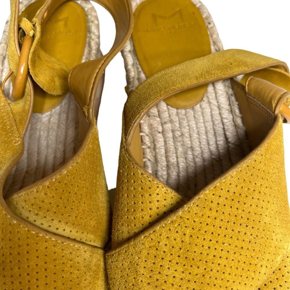 MARC FISHER Platform Sandals Glenna Suede Perforated Slingback Womens Size 8 M - Picture 8 of 9